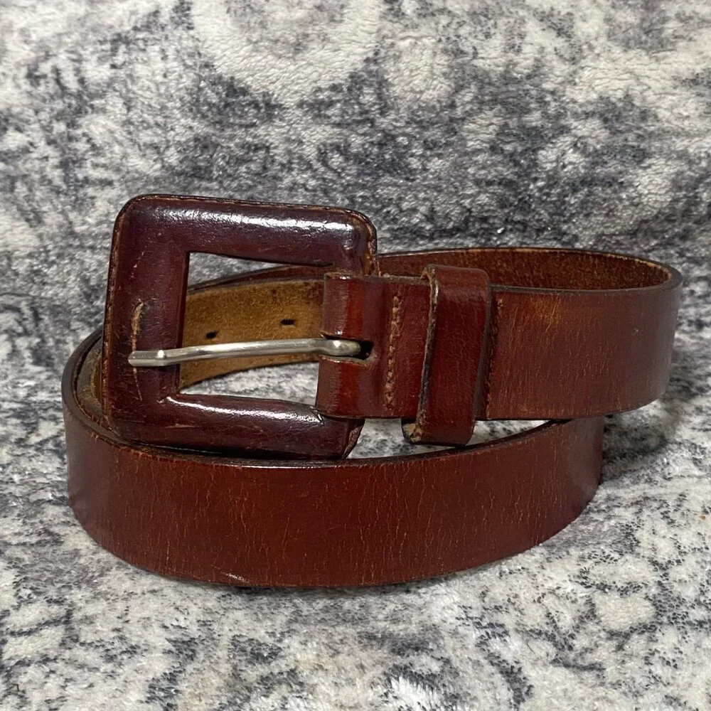 Vintage Brown Leather Belt